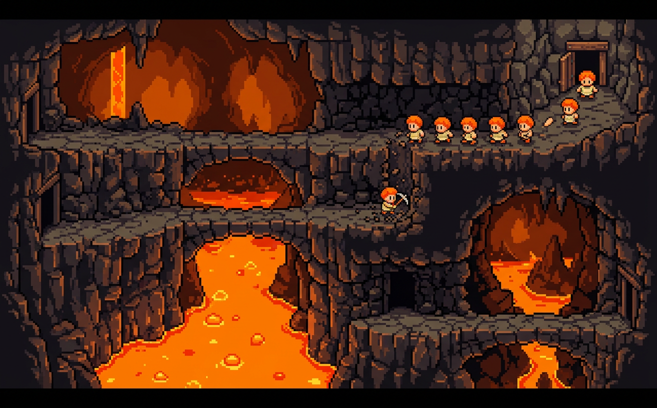 Cavern level with rivers of fire
